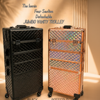 Professional 4 Floor jumbo Vanity Trolley for Makeup Artists & Salons | Luxury Makeup Storage Case