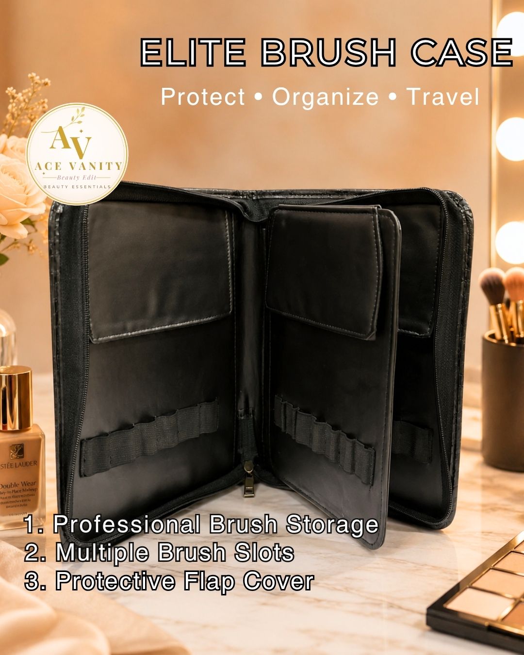 Elite Brush Case – Premium Makeup Brush Organizer