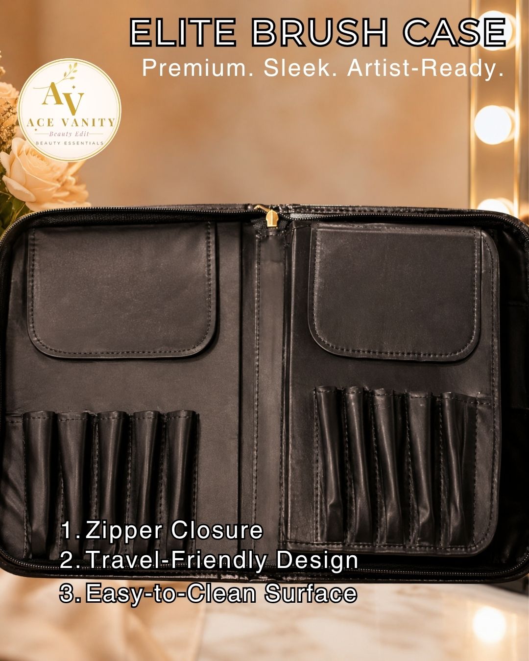 Elite Brush Case – Premium Makeup Brush Organizer
