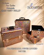 Professional 4 Floor jumbo Vanity Trolley for Makeup Artists & Salons | Luxury Makeup Storage Case
