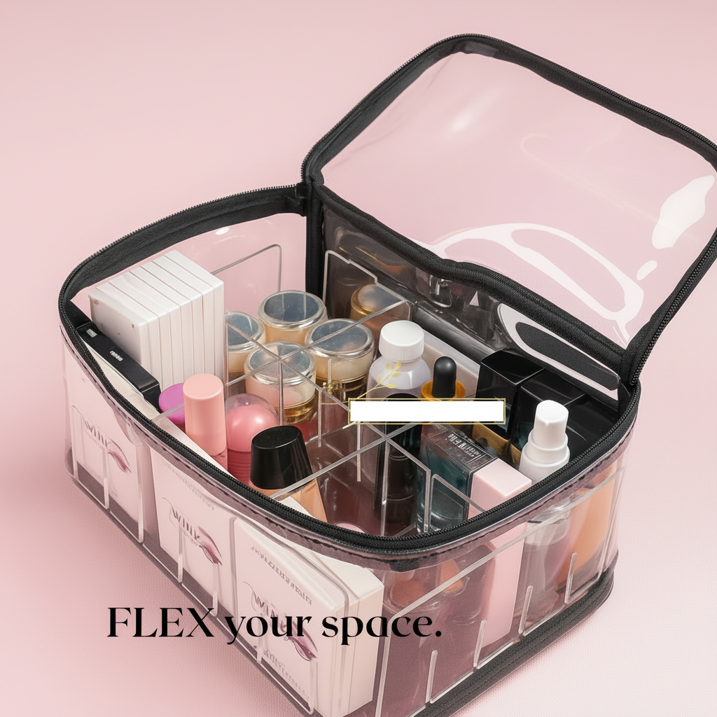 ACE "FlexiVault" - Adjustable Acrylic Organizer for Makeup & Skincare