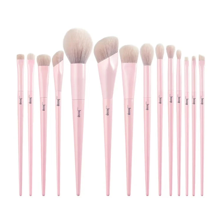 JESSUP Beauty Crystal Pink Comprehensive Brush Set (14 pcs)