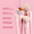 JESSUP Beauty Crystal Pink Comprehensive Brush Set (14 pcs)