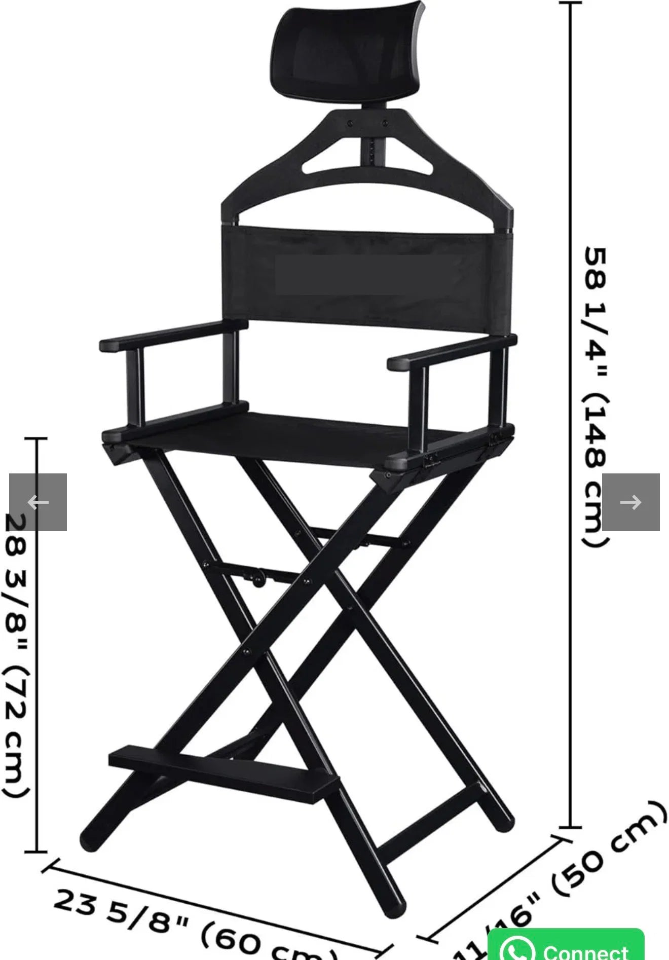 Makeup Artist Director Chair With Head Rest Foldable Chair