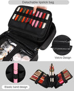 "ACE PROFF Detachable Lipstick Organizer Bag – Holds 60 Lipsticks, Portable & Washable