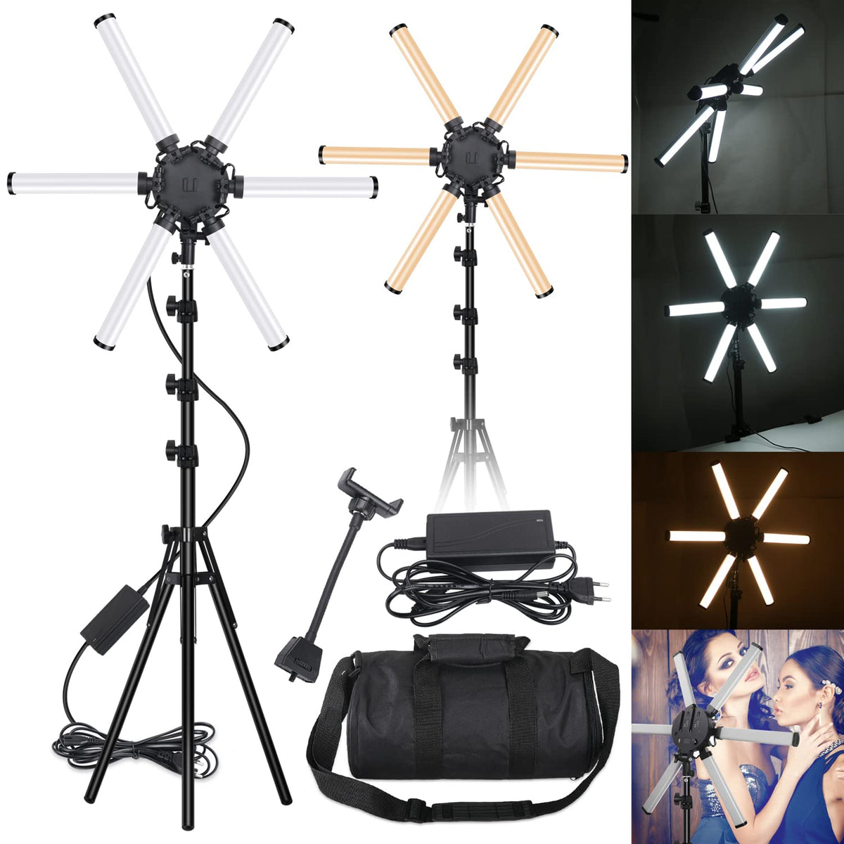 Ace Vanity 6(Six) Arm Ring Light with Tripod Stand 26 Inch